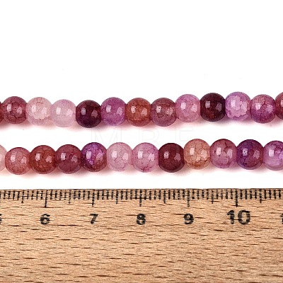 Ombre Effect Dyed Crackle Glass Beads Strands GLAA-Q106-01A-B23-1