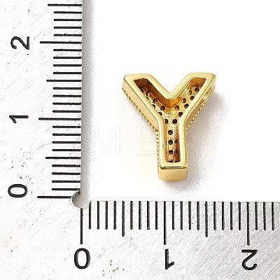 Brass Micro Pave Clear Cubic Zirconia Charms ZIRC-C009-01G-Y-1