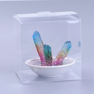 Electroplated Natural Quartz Crystal Home Display Decorations DJEW-L015-01-1
