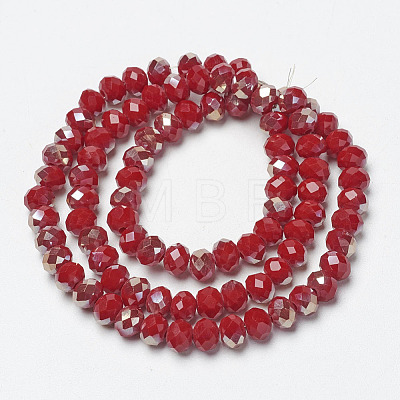 Electroplate Opaque Solid Color Glass Beads Strands EGLA-A034-P6mm-K02-1