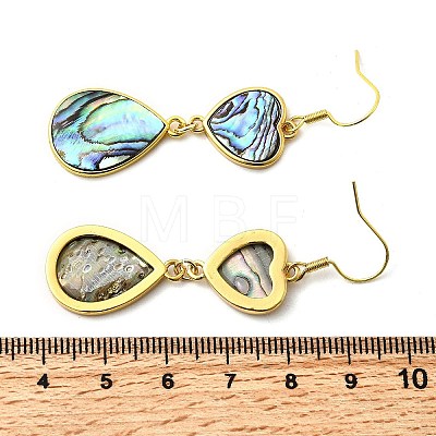 Brass Natural Abalone Shell Dangle Earrings EJEW-F388-01D-G-1