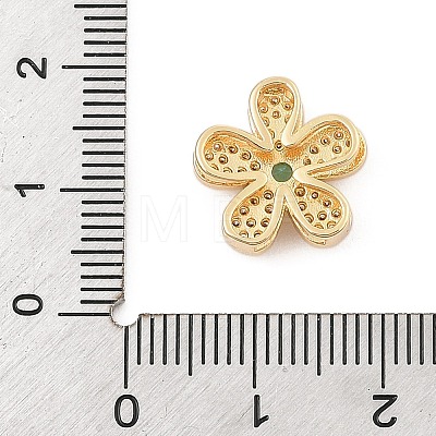 Brass Micro Pave Cubic Zirconia Slide Charms ZIRC-I068-19G-1