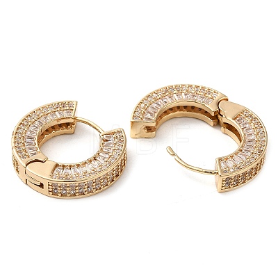 Brass Micro Pave Cubic Zirconia Thick Hoop Earrings EJEW-H103-18G-1