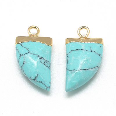Synthetic Turquoise Pointed Pendants X-G-Q966-07-1