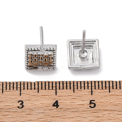 Brass Stud Earrings EJEW-D288-07P-1