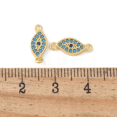 Brass Micro Pave Cubic Zirconia Connector Charms KK-U056-45G-1