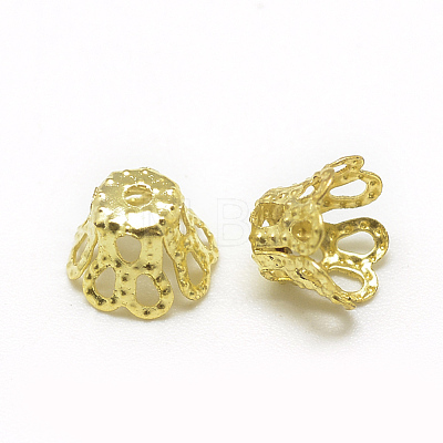 Plated Iron Bell Filigree Bead Caps IFIN-S696-45G-1