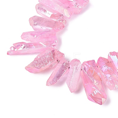Spray Painted Electroplate Natural Quartz Crystal Points Beads Strands G-Q610-02I-1
