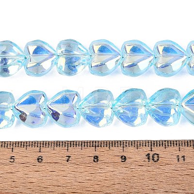 Electroplate Transparent Glass Beads Strands X-EGLA-N056-01A-04-1