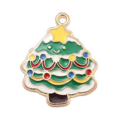 Christmas Theme Alloy Enamel Pendants ENAM-D060-04F-1