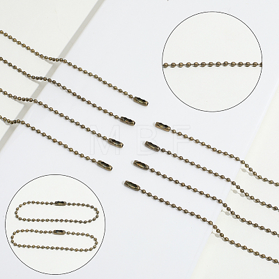 100Pcs Iron Ball Chains with Connectors IFIN-SP0001-67AB-1