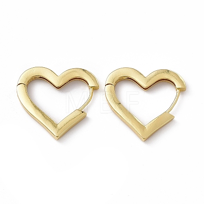 Rack Plating Brass Heart Hoop Earrings for Women EJEW-M210-23G-1