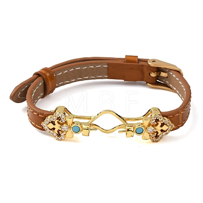 Adjustable Cowhide Bracelet Making for Beads BJEW-P394-05G-1