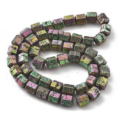 Electroplated Natural Lava Rock Beads Strands G-A251-A01-01K-1