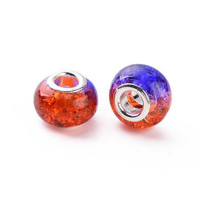 Crackle Two Tone Resin European Beads RPDL-T003-06A-1