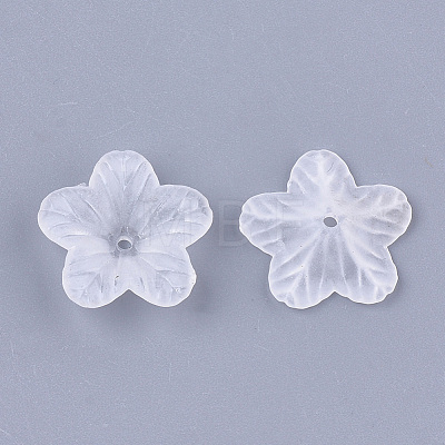 5-Petal Transparent Acrylic Bead Caps X-FACR-T001-02-1
