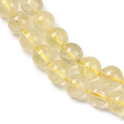 Natural Lemon Quartz(Heated)  Beads Strands G-P596-8mm-01-1