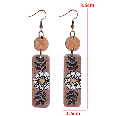 Wood Dangle Earrings FS-WG55ED2-01-1