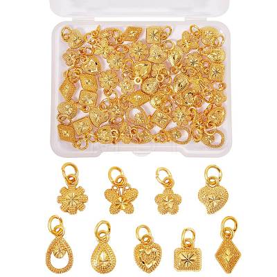 54 Pcs 9 Styles Electroplated Alloy Charms FIND-SZ0001-18G-1