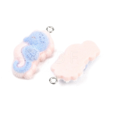 Flocking Opaque Resin Pendants RESI-P053-03E-P-1