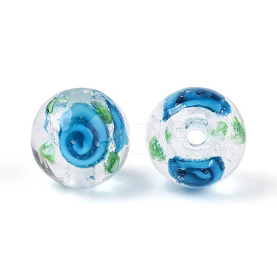 Handmade Foil Lampwork Beads Strands FOIL-T008-05E-1