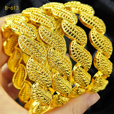 4Pcs Brass Alloy Bangles for Women WGEEFE8-14-1