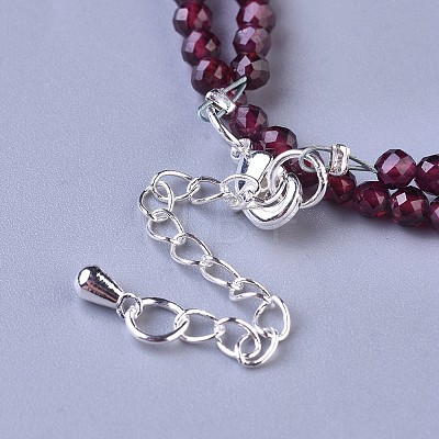 Natural Garnet Beaded Necklaces NJEW-K114-B-A04-1