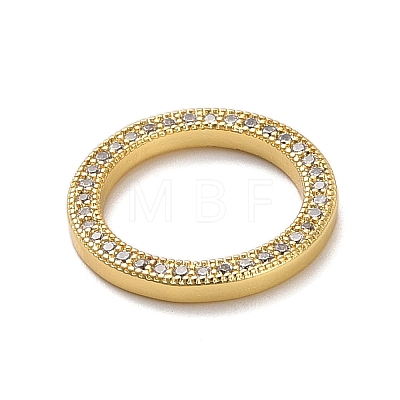 Rack Plating Brass Micro Pave Clear Cubic Zirconia Linking Rings KK-P261-06G-1