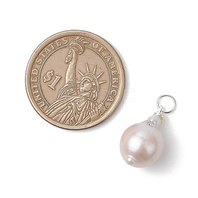 Natural Baroque Pearl Keshi Pearl Pendants PALLOY-JF05005-1