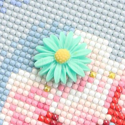 Flower Plastic Diamond Painting Magnet Cover Holder AJEW-M028-03C-1