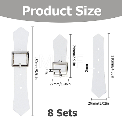8 Sets PU Leather Sew on Toggle Buckles AJEW-HS0001-54B-1