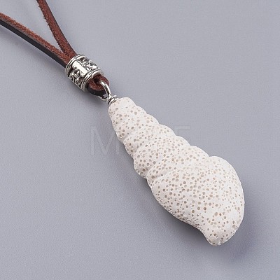 Adjustable Synthetic Lava Rock Pendant Necklaces NJEW-P237-A06-1