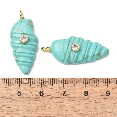 Synthetic Turquoise Carved Pendants G-H357-04G-06-1