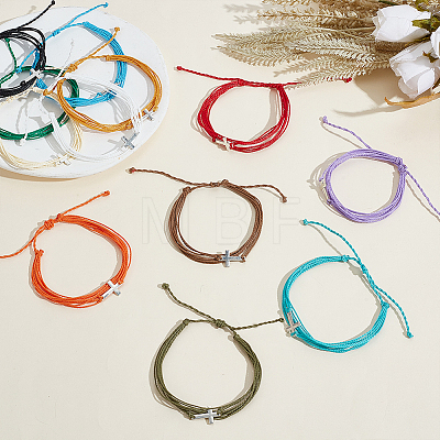 60Pcs 5 Bags Adjustable Waxed Cord Braided Bracelets for Women Men BJEW-GO0001-32-1