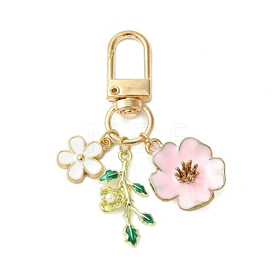 Flower Alloy Enamel Pendant Decorations HJEW-JM02803-01-1