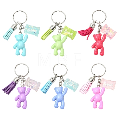 Tassel Bear Acrylic & Resin Keychain KEYC-YW00167-01-1