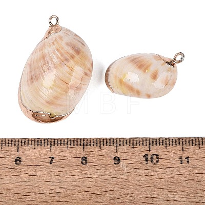 Electroplate Natural Spiral Shell Pendants SSHEL-Q100-35G-1