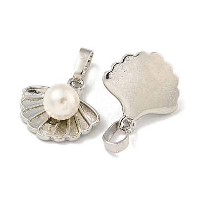 Brass & Shell Pearl Charms KK-I714-02P-1