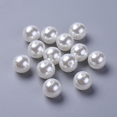 ABS Plastic Imitation Pearl Ball Beads MACR-A004-8mm-01-1