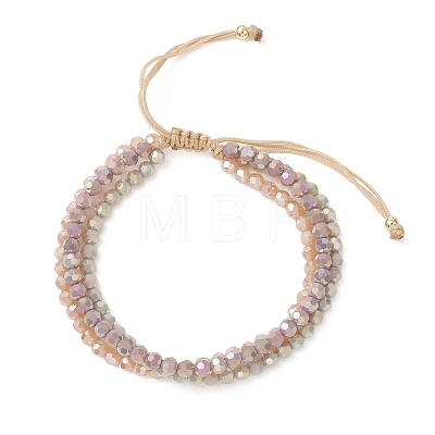 Electroplate Imitation Jade Glass Beads Multi-strand Bracelets BJEW-JB13309-1