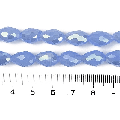 Opaque Solid Color Electroplate Glass Beads Strands EGLA-N013-J10mm-B06-1