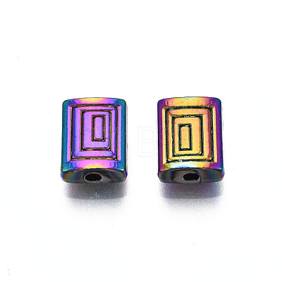 Rack Plating Rainbow Color Alloy Beads PALLOY-S180-358-1