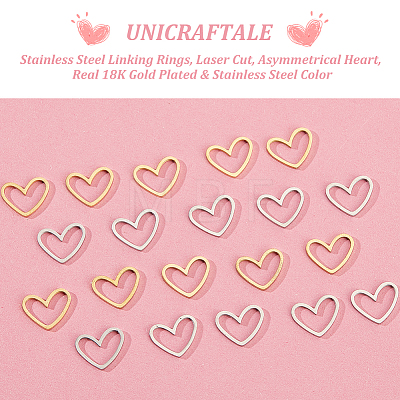 Unicraftale 32Pcs 2 Colors 201 Stainless Steel Linking Rings STAS-UN0050-06-1
