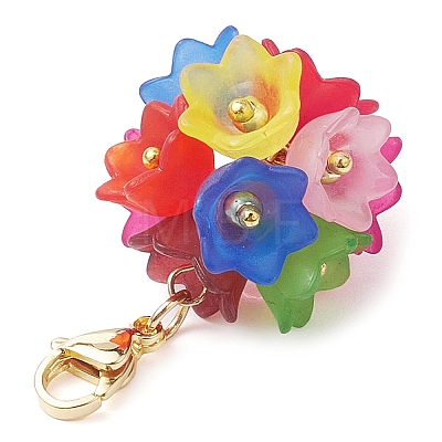 Hydrangea Flower Acrylic Pendant Decoration HJEW-TA00294-1