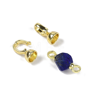 Natural Dyed Lapis Lazuli with Brass Fold Over Clasps G-G141-02G-02-1