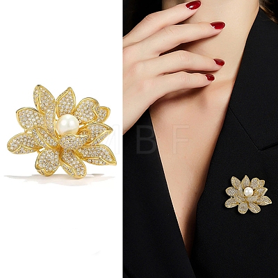 Flower Alloy Crystal Rhinestone Brooch PW-WG24C40-01-1
