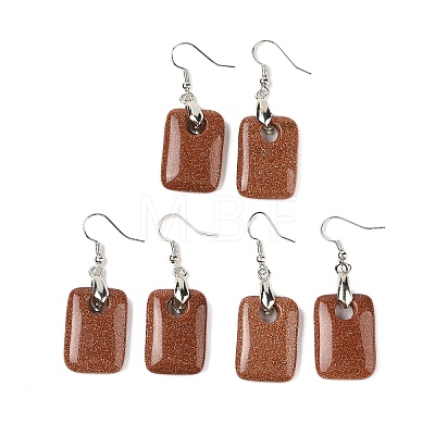 Natural & Synthetic Mixed Stone Dangle Earrings EJEW-F343-E-1