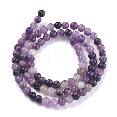 Natural Lepidolite/Purple Mica Stone Beads Strands X-G-K415-4mm-1