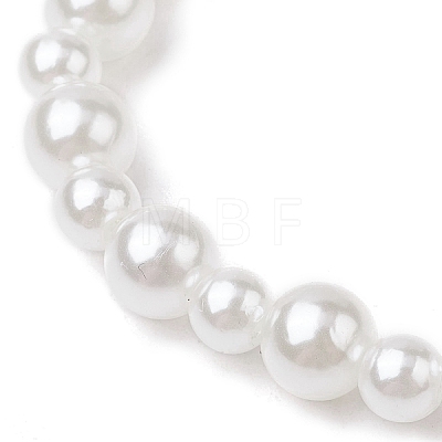 Kids ABS Plastic Imitation Pearl Round Beads Stretch Bracelets BJEW-JB11558-03-1