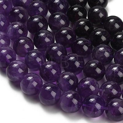 Natural Amethyst Beads Strands G-S033-A01-16mm-1